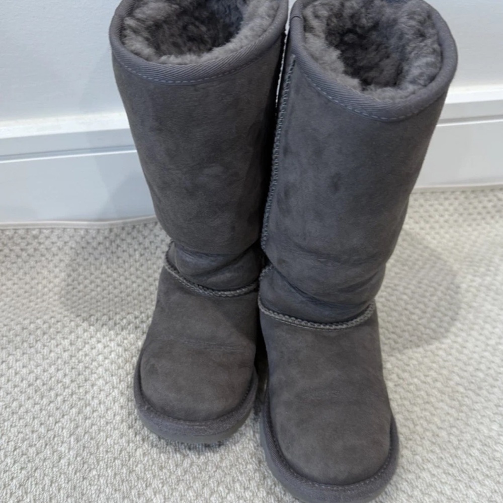 UGG Charcoal Gray Shearling-Lined Boot Interior